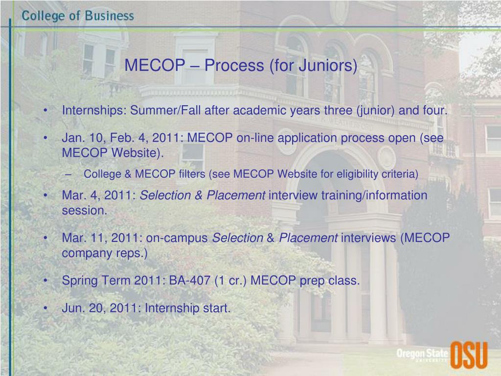 Mecop Certification Process