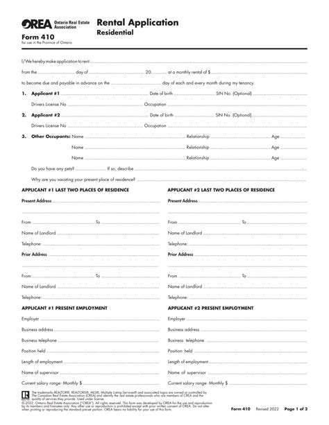 Ontario Rental Application Form 410 Tips