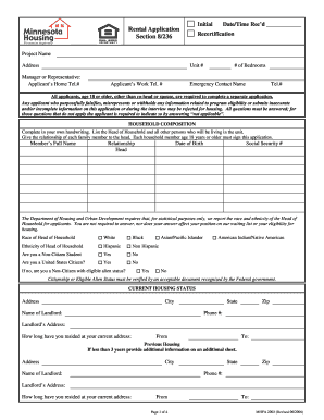 Section 8 Housing Application Form