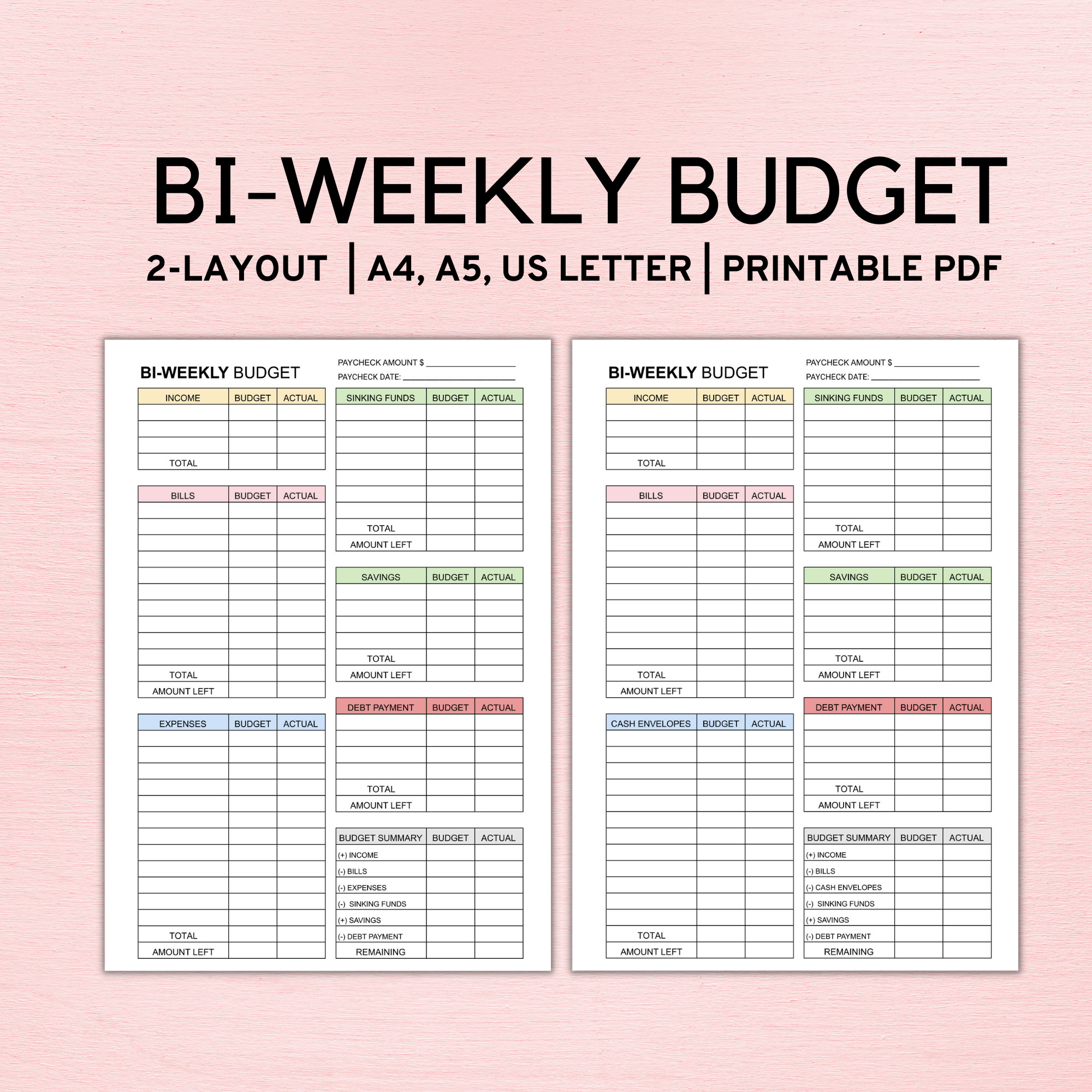 Simple Bi Weekly Budget Templates To Save You Money Cubot Net