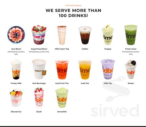 Boba Time Menu