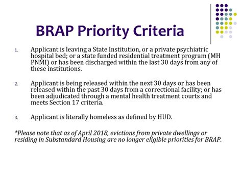 Brap Eligibility Criteria