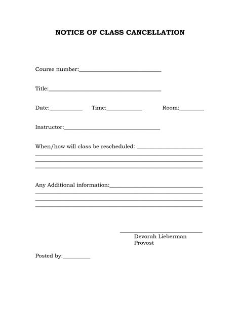 Cancellation Form Template