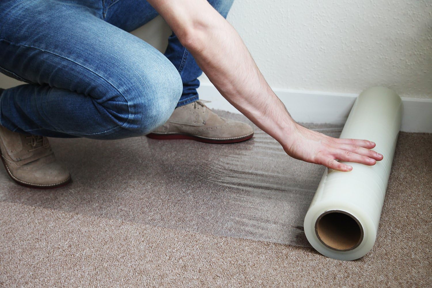 Carpet Protection Film on Stairs