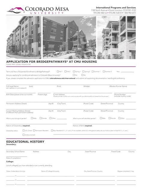 CMU Housing Application