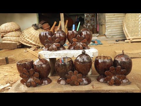 Coconut Bowls Pencil Holder