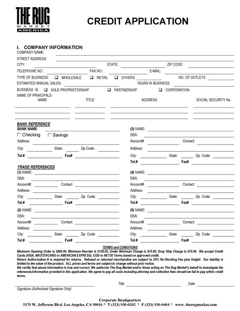 Credit Application Form