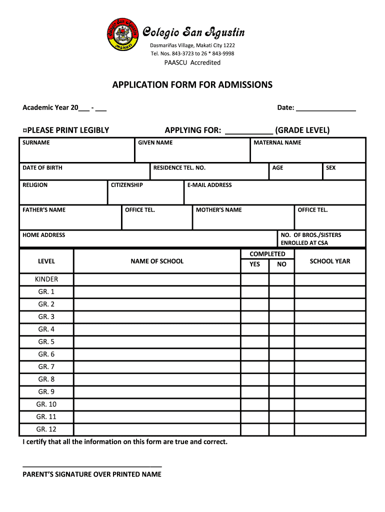 CSA Application Status Online Portal Sample