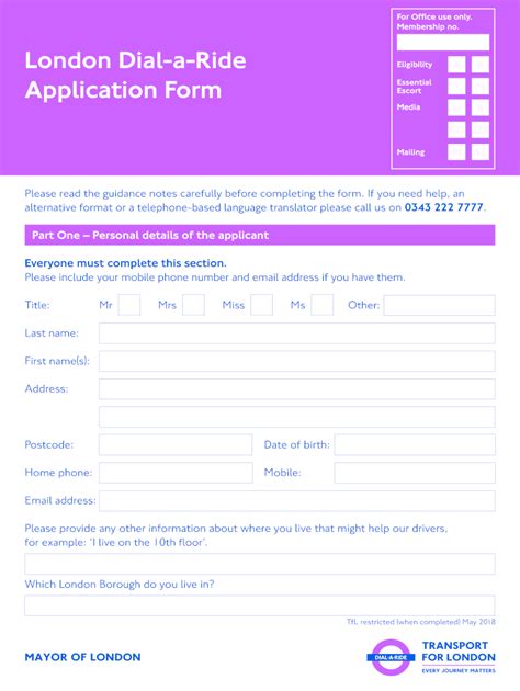 Dial-A-Ride Application Form Phoenix