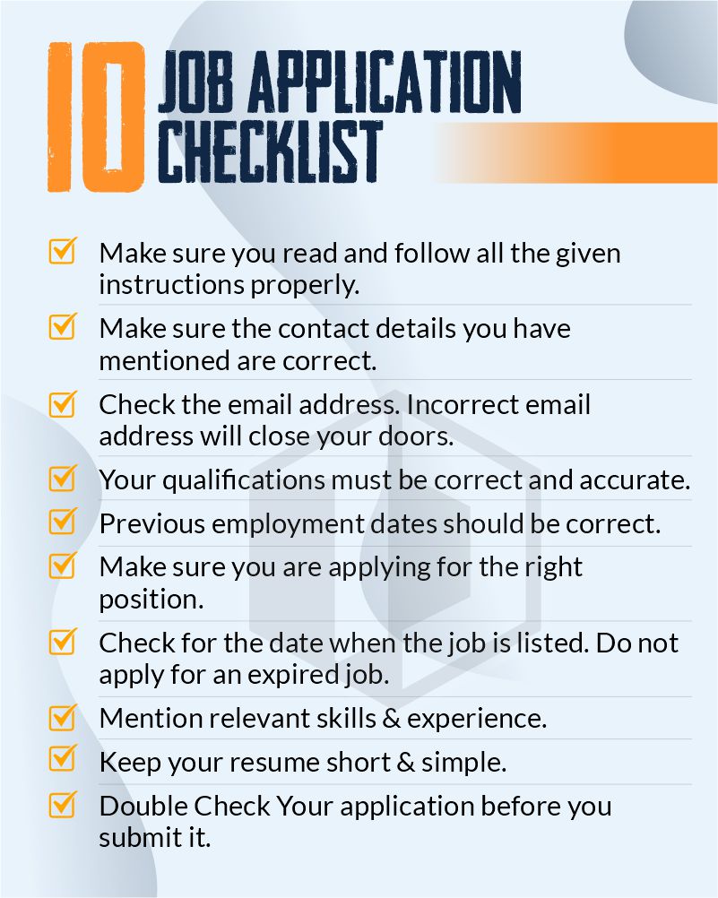 Example of job application tips