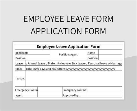 Leave Application Form Template in Word Example