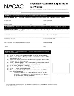 NACAC Fee Waiver Form