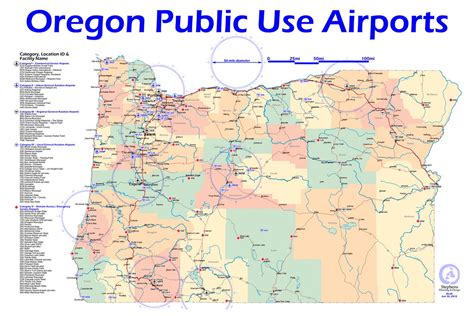 Oregon Airports Map Sample