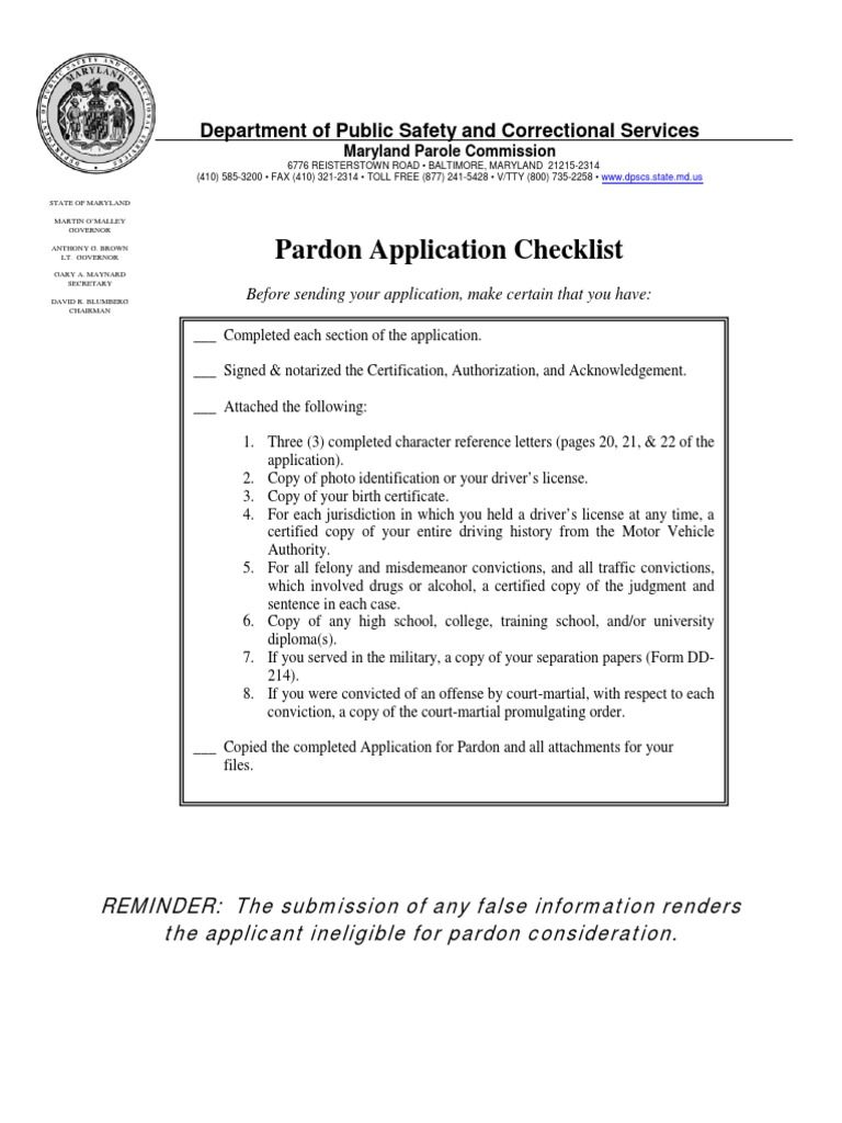 Pardon Application Process Overview