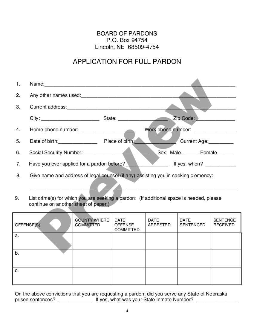 Pardon Application Submission