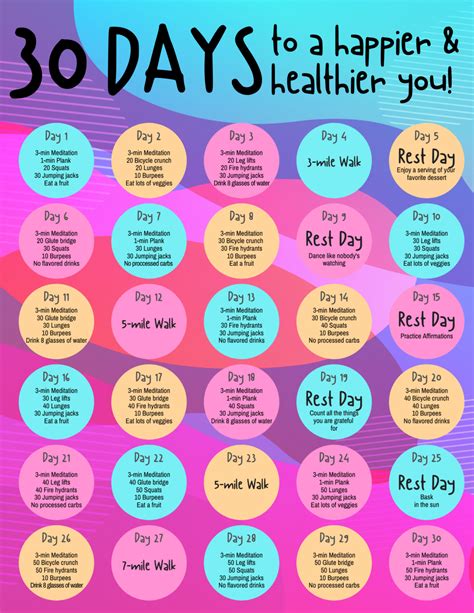 Printable Health and Wellness