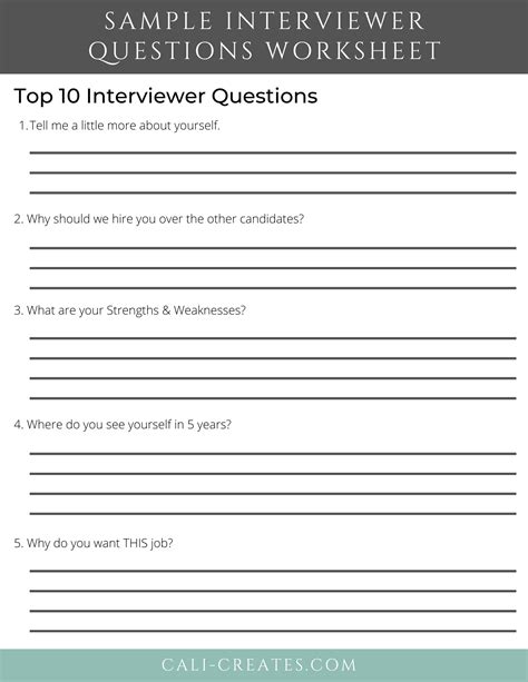 Printable Interview Questions PDF