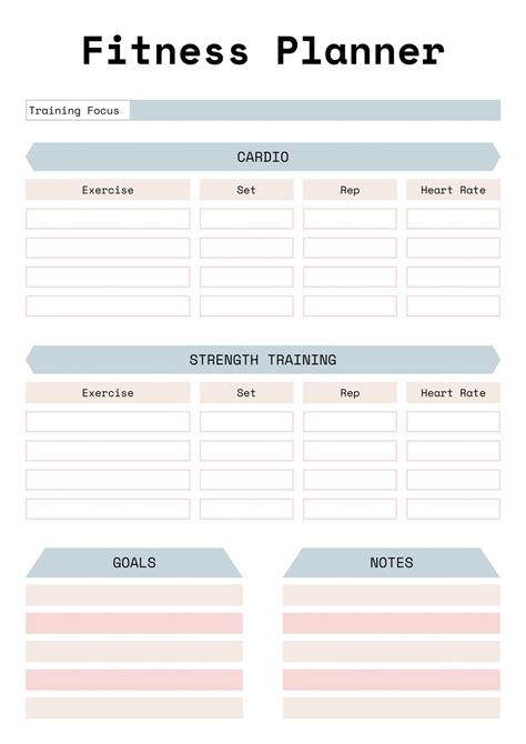 Printable Workout Planner Gallery