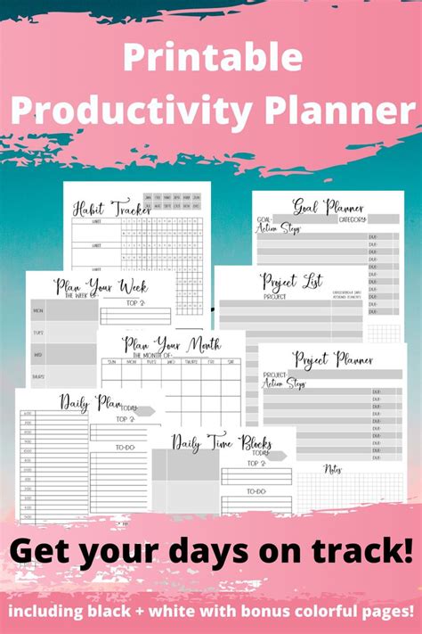 Productivity Planner Printable