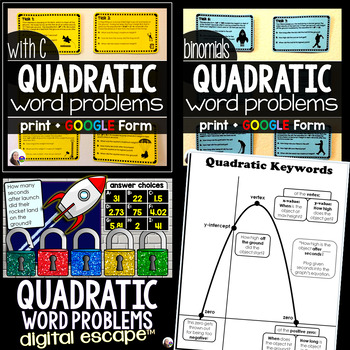 Quadratic Word Problems Gallery