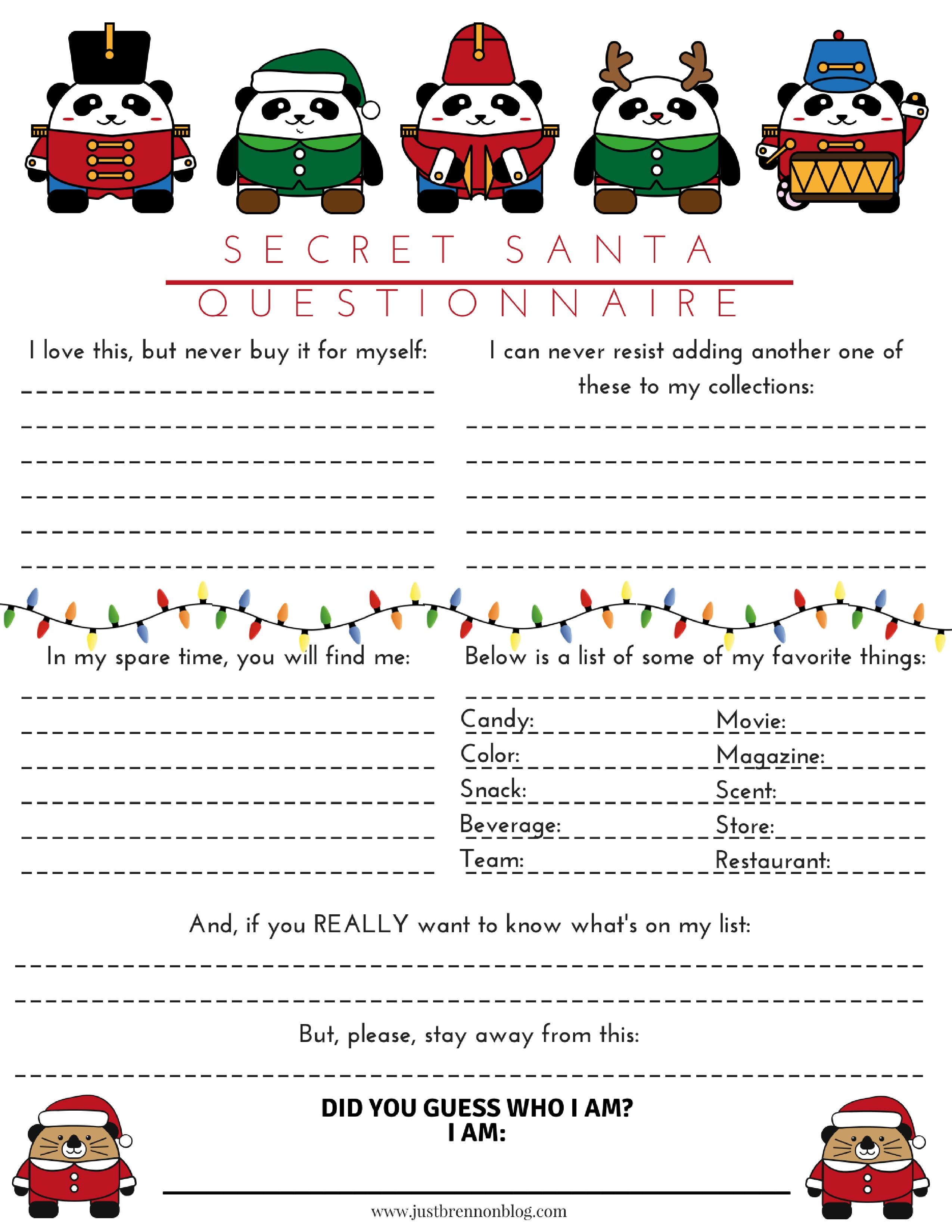 Secret Santa Printable Forms For Easy Gift Exchange Fun Cubot Net