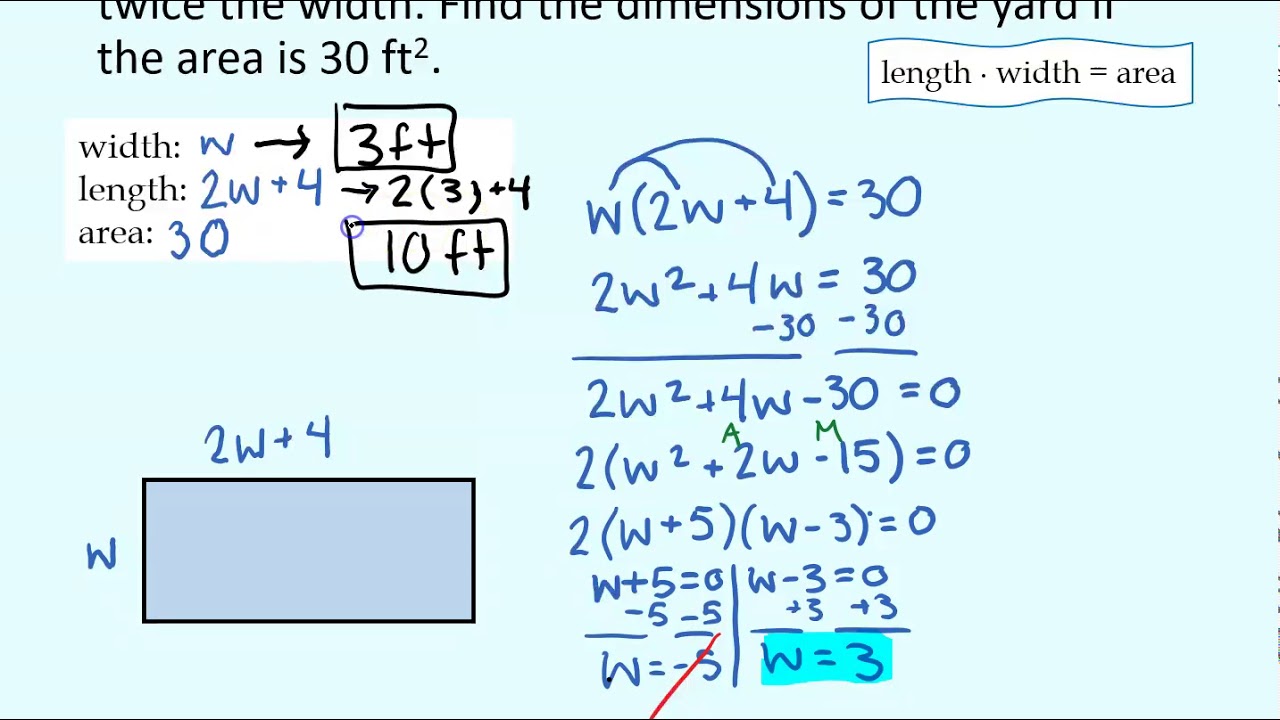 Solve Quadratic Word Problem