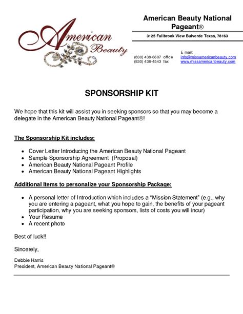 Sponsorship Proposal Template