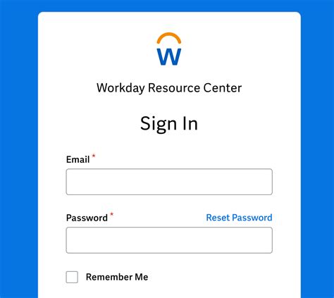 Workday login page